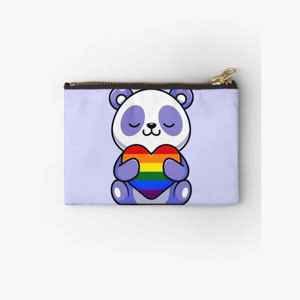 Item preview, Purple Panda with Rainbow Pride Flag Heart designed and sold by everything4eva.
