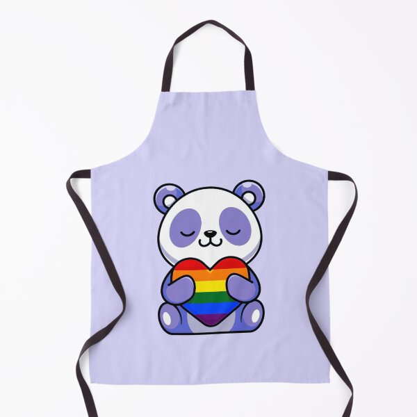 Item preview, Purple Panda with Rainbow Pride Flag Heart designed and sold by everything4eva.
