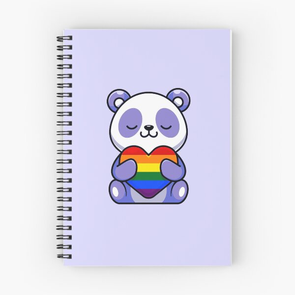 Item preview, Purple Panda with Rainbow Pride Flag Heart designed and sold by everything4eva.