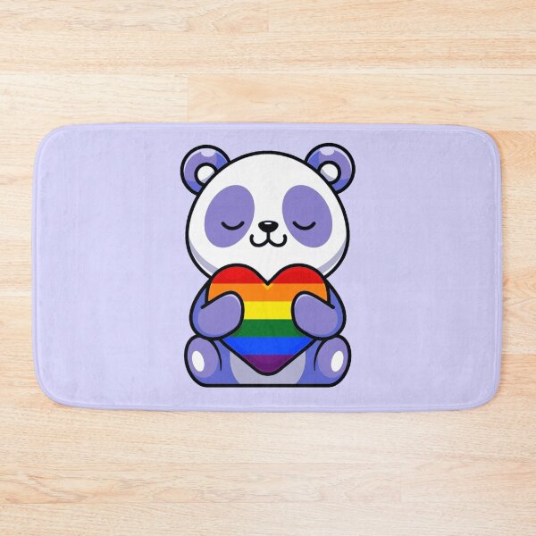 Item preview, Purple Panda with Rainbow Pride Flag Heart designed and sold by everything4eva.