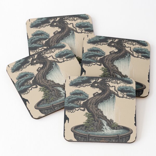 Item preview, Bonsai Waterfall (Japanese Woodblock Style) designed and sold by rukesdesigns.
