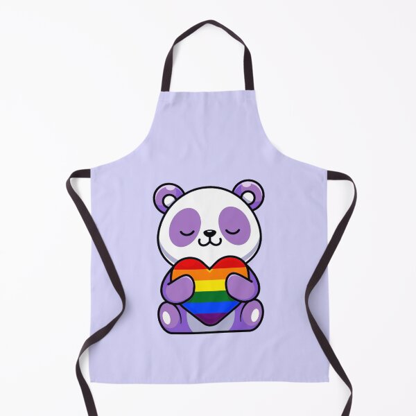 Item preview, Purple Panda with Rainbow Pride Flag Heart designed and sold by everything4eva.
