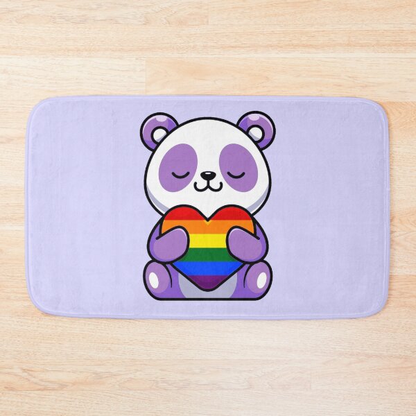 Item preview, Purple Panda with Rainbow Pride Flag Heart designed and sold by everything4eva.