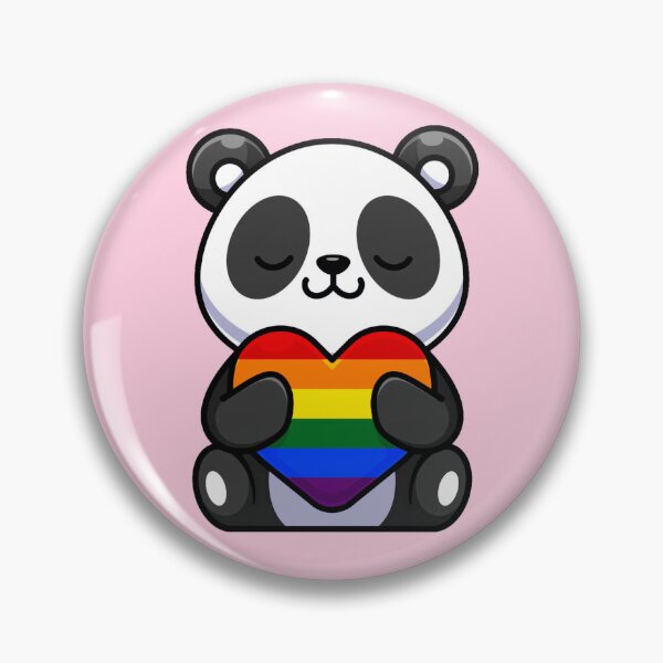 Item preview, Cute Panda with Rainbow Pride Flag Heart designed and sold by everything4eva.