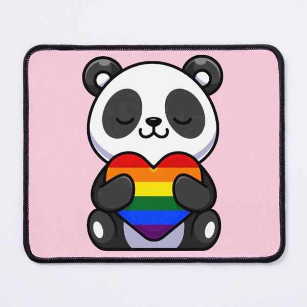Item preview, Cute Panda with Rainbow Pride Flag Heart designed and sold by everything4eva.