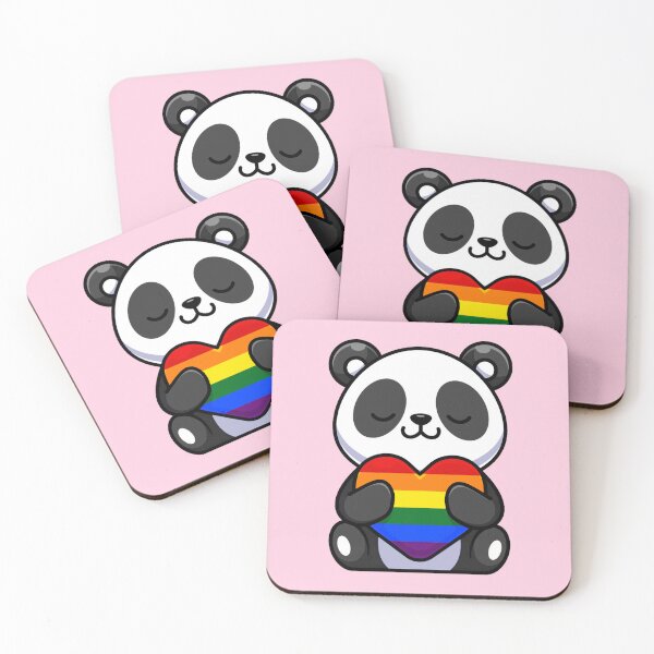 Item preview, Cute Panda with Rainbow Pride Flag Heart designed and sold by everything4eva.