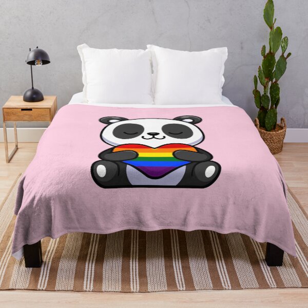 Item preview, Cute Panda with Rainbow Pride Flag Heart designed and sold by everything4eva.