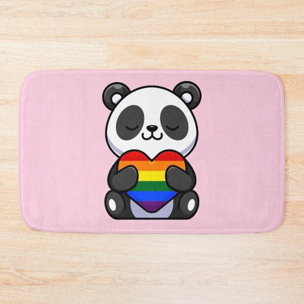 Item preview, Cute Panda with Rainbow Pride Flag Heart designed and sold by everything4eva.