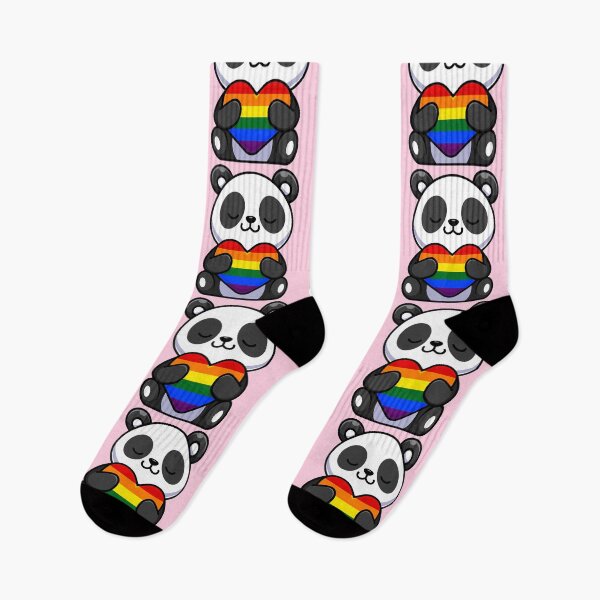 Item preview, Cute Panda with Rainbow Pride Flag Heart designed and sold by everything4eva.