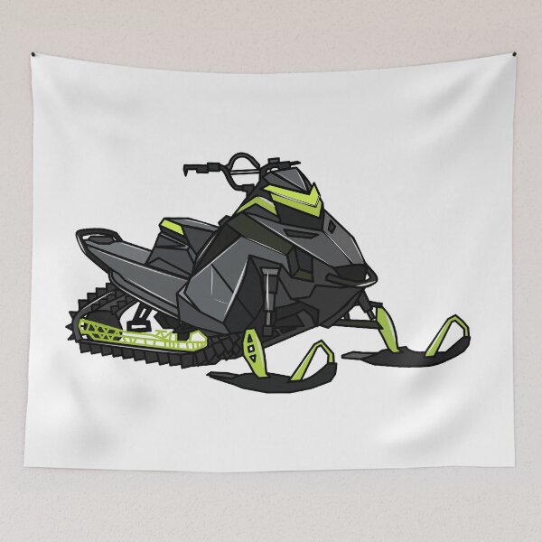 Item preview, Snowmobile cartoon illustration designed and sold by Misscartoon.
