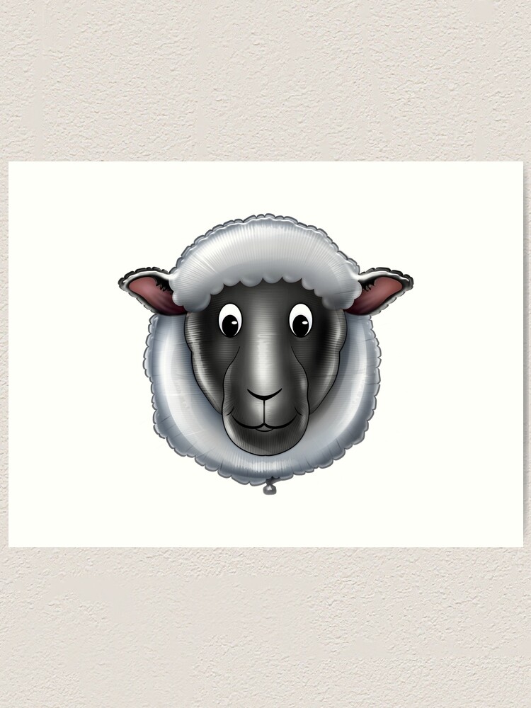 Happy Sheep Face Cartoon Character Art Print By Gotcha29 Redbubble