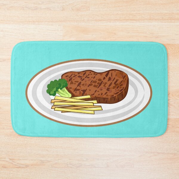 Item preview, Steak cartoon illustration designed and sold by Misscartoon.