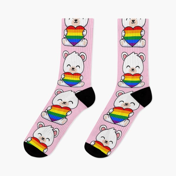 Item preview, White Teddy Bear with Rainbow Pride Flag Heart designed and sold by everything4eva.