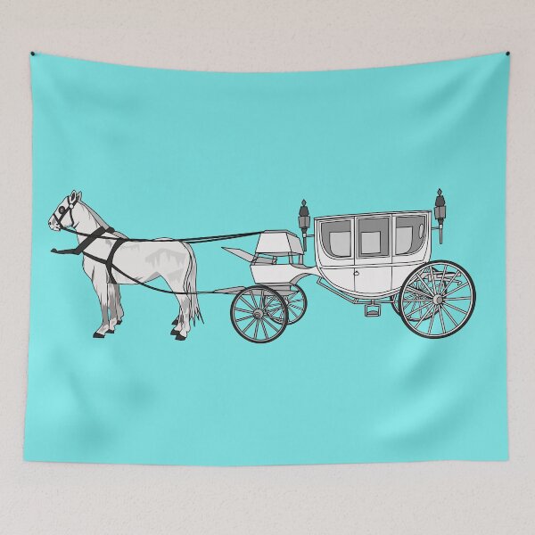 Item preview, Wedding horse & carriage cartoon illustration designed and sold by Misscartoon.