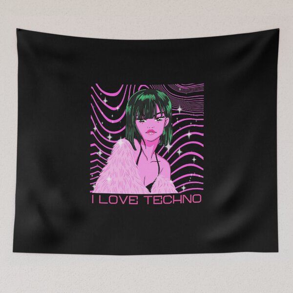 Item preview, Anima Girl I Love Techno designed and sold by Miragetees.