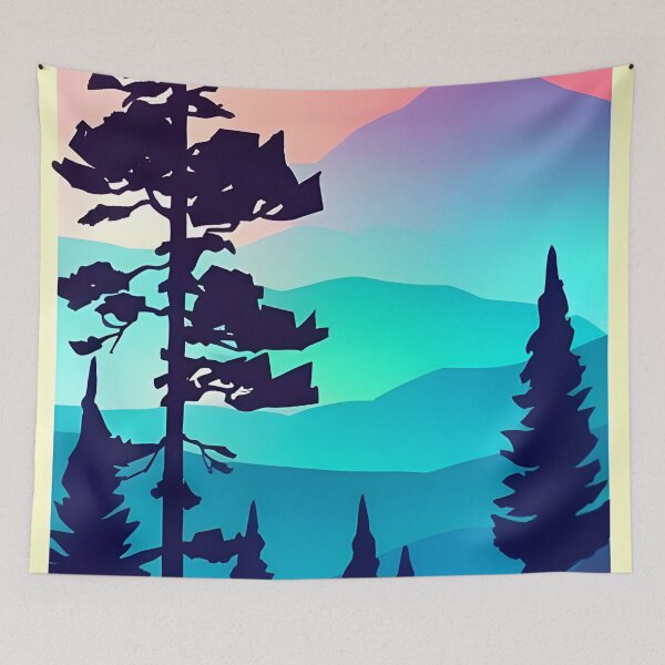 Item preview, Elegant Tree-Filled Mountain Landscape designed and sold by supeart.