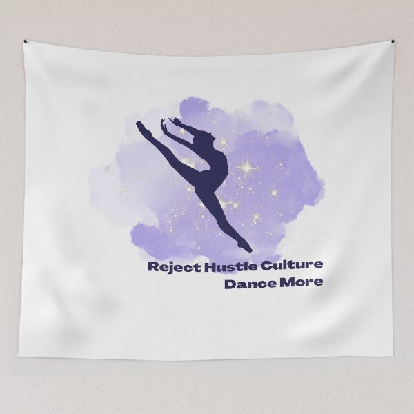Item preview, Reject Hustle Culture - Dance More (Purple/Female Silhouette) designed and sold by T-WoodCreations.