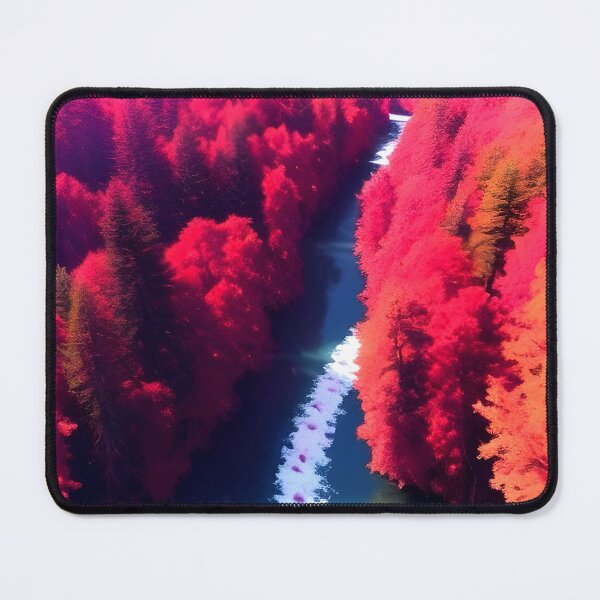 Item preview, Red Forest & River View Landscape Art designed and sold by supeart.