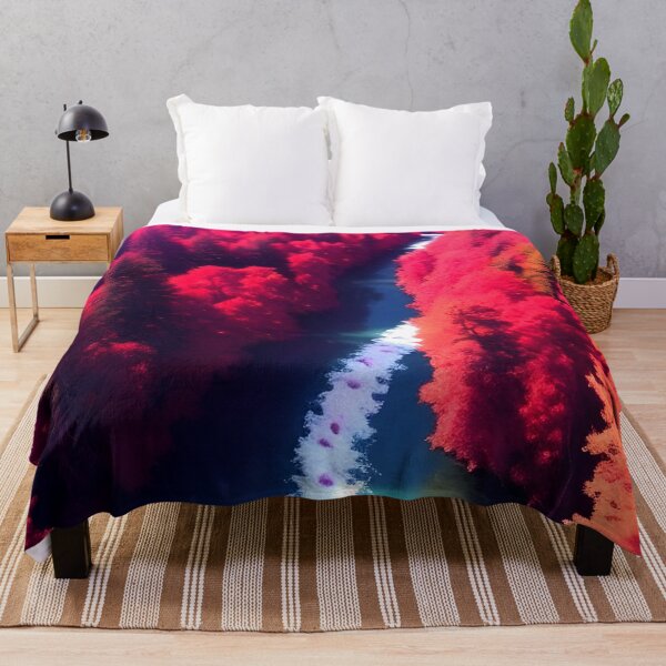Item preview, Red Forest & River View Landscape Art designed and sold by supeart.