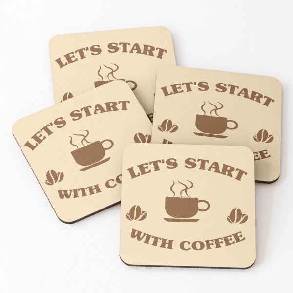 Item preview, funny coffee addicted quote let's start with coffee cool coffee lover designed and sold by Fivestars ⭐⭐⭐⭐⭐.