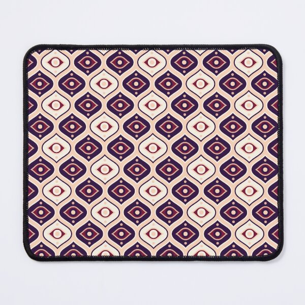 Item preview, Evil eye - ogee pattern - dark plum, navy, peach, cream designed and sold by Arubi-Art.