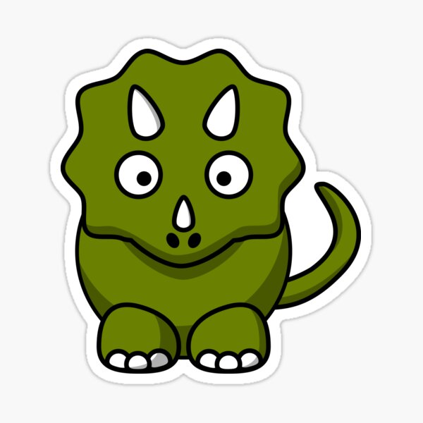 Cartoon Triceratops Sticker By Greatant Redbubble