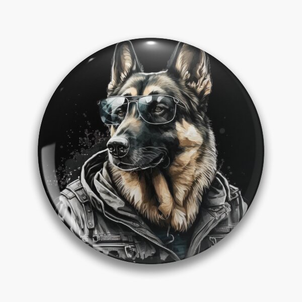 Item preview, German Shepperd K9 With Glasses And Leather Jacket Super Realistic designed and sold by adembulut.