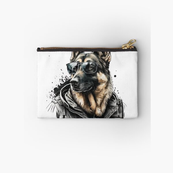 Item preview, German Shepperd K9 With Glasses And Leather Jacket Super Realistic designed and sold by adembulut.