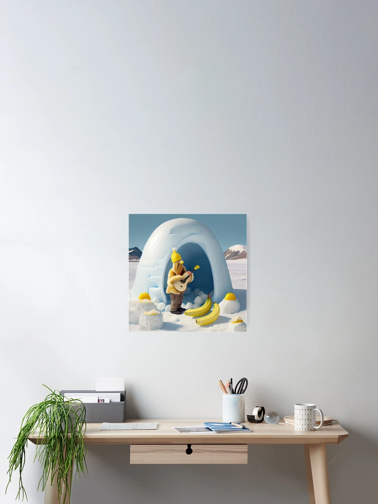 Thumbnail 2 von 3, Poster, Igloo Yodeling with a Banana Digital Painting designt und verkauft von CodeAndColors.