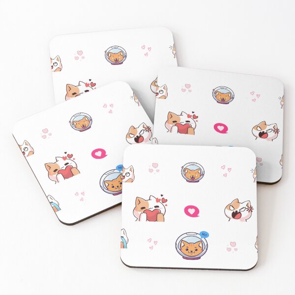 Item preview, Kawaii Anime Love Kitten with Valentine Hearts designed and sold by FrescoNat.