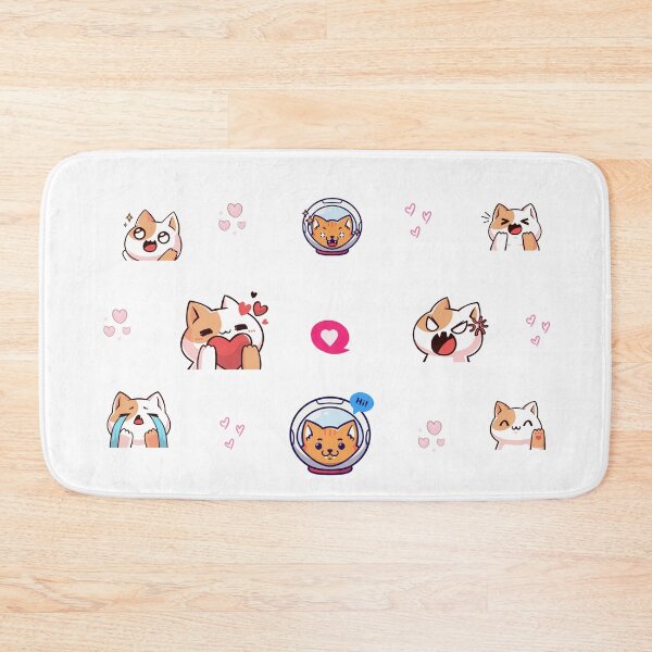 Item preview, Kawaii Anime Love Kitten with Valentine Hearts designed and sold by FrescoNat.