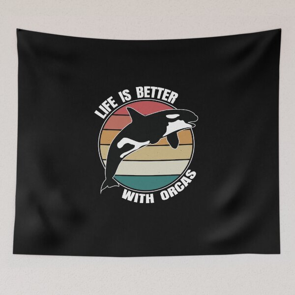 Item preview, LIFE IS BETTER WITH ORCAS - funny orca quote designed and sold by KatisDesign.