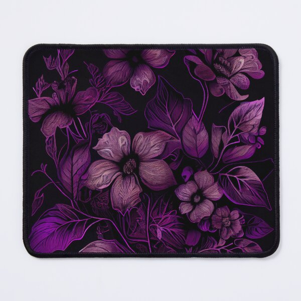 Item preview, Imagined Purple Monochromatic Floral Pattern Digital Painting designed and sold by CodeAndColors.