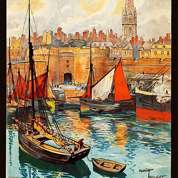 Artwork thumbnail, FRANCE Le Port de Saint Malo 1930s Vintage travel Poster by retroposters