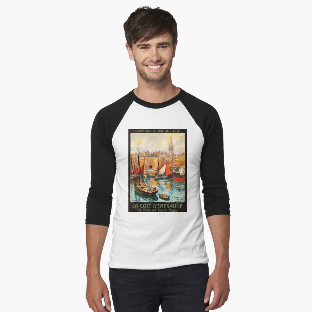 Item preview, Baseball ¾ Sleeve T-Shirt designed and sold by retroposters.