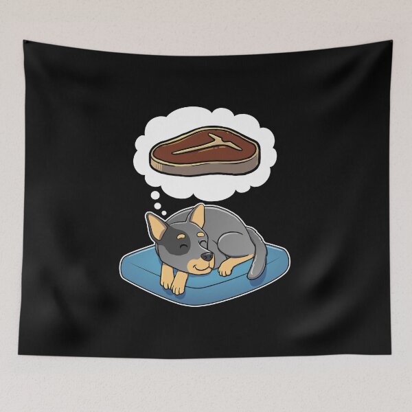 Item preview, Australian Cattle Dog dreaming about Steak designed and sold by DoggieDelights.