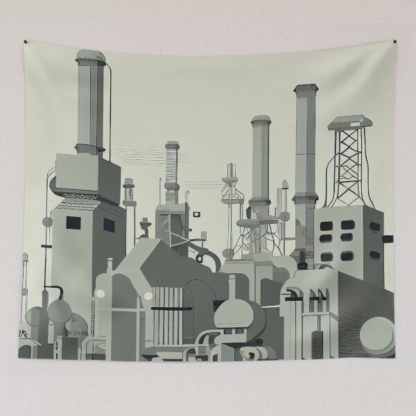 Item preview, Pale Aesthetic Industrial Pattern Digital Painting designed and sold by CodeAndColors.