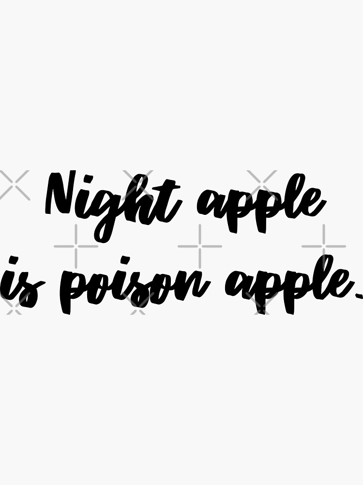 "Jungkook's Night Apple is Poison Apple" Sticker for Sale by