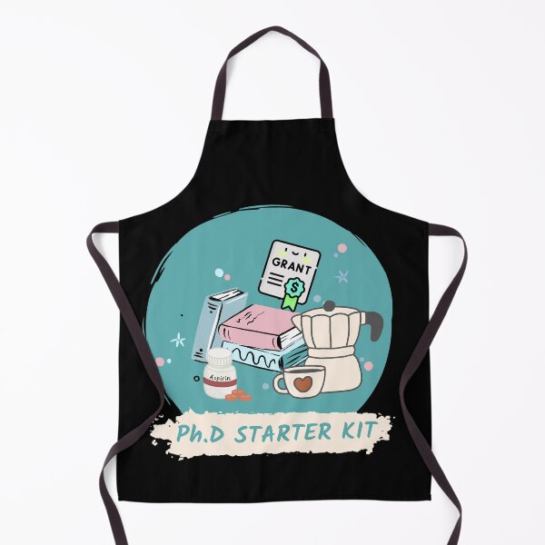 Item preview, PhD starter kit, with aspirin, books, coffee mug, coffee pot and grant money designed and sold by Lady-Frost.
