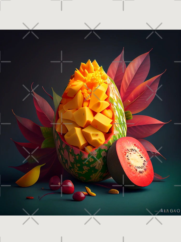 Thumbnail 6 von 6, Premium Oversized Pullover, Mango and Clover A Colorful Hue Digital Painting designt und verkauft von CodeAndColors.