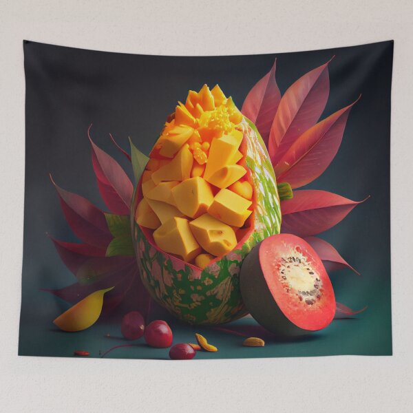 Aperçu de l'œuvre Mango and Clover A Colorful Hue Digital Painting créée et vendue par CodeAndColors.