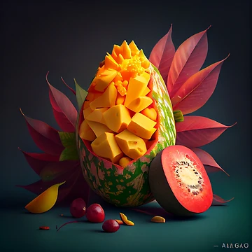 Vorschaubild zum Design Mango and Clover A Colorful Hue Digital Painting von CodeAndColors