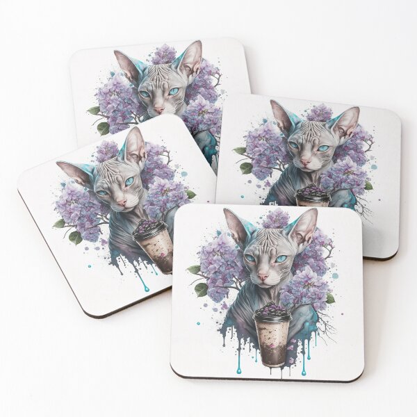 Item preview, Abstract Sphynx With Coffee designed and sold by Nocturne  Paws.