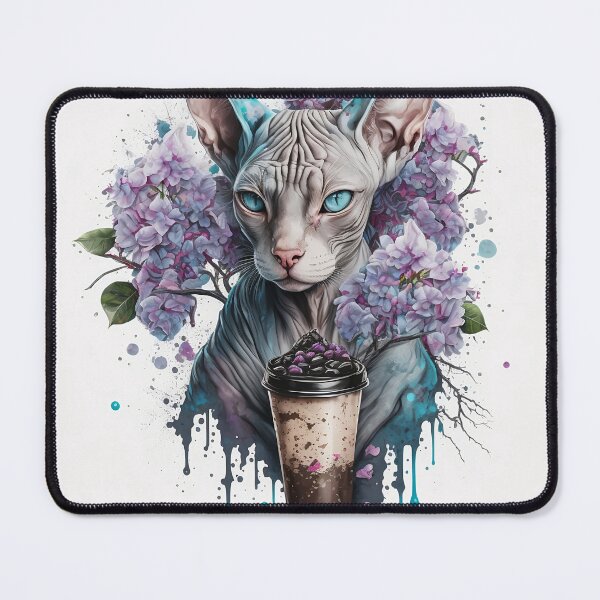 Item preview, Abstract Sphynx With Coffee designed and sold by Nocturne  Paws.