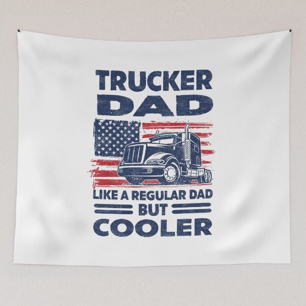 Item preview, Trucker dad like a regular dad but cooler american flag truck driver  designed and sold by Majesticoo.