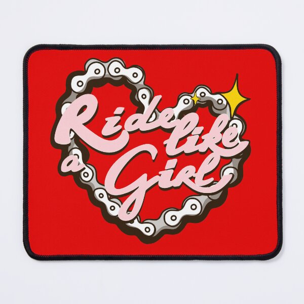 Item preview, Copy of Ride like a Girl in pink on red designed and sold by Itsdomd.