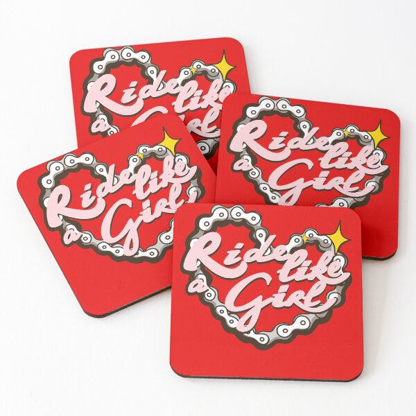 Item preview, Copy of Ride like a Girl in pink on red designed and sold by Itsdomd.