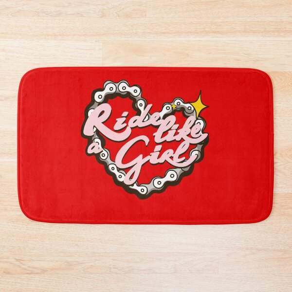 Item preview, Copy of Ride like a Girl in pink on red designed and sold by Itsdomd.
