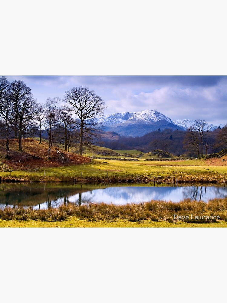 Artwork view, Wetherlam from The River Brathay near Skelwith Bridge - The Lake District designed and sold by Dave Lawrance