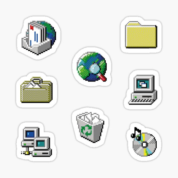 Item preview, Windows 95 Icons Nostalgia Recycle Bin My Computer Vintage designed and sold by Nerd Shizzle.